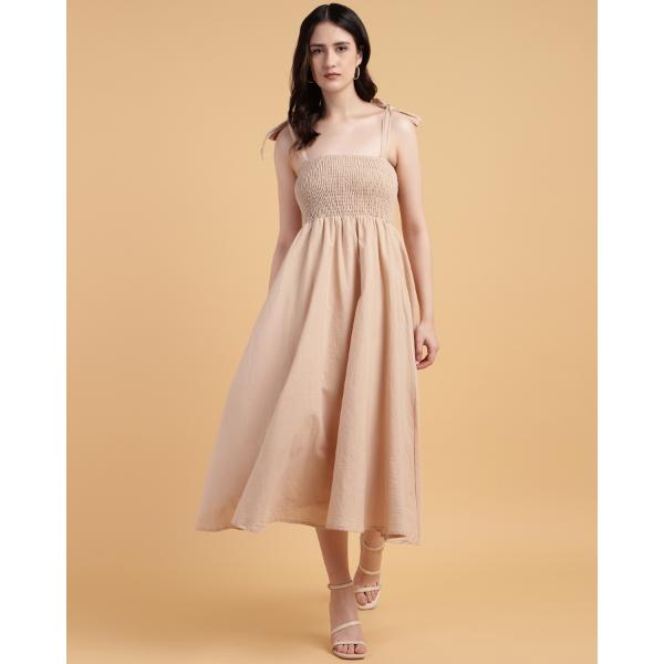 LOOSE A LINE MAXI DRESS WITH ADJUSTABLE SHOULDER STRAPS